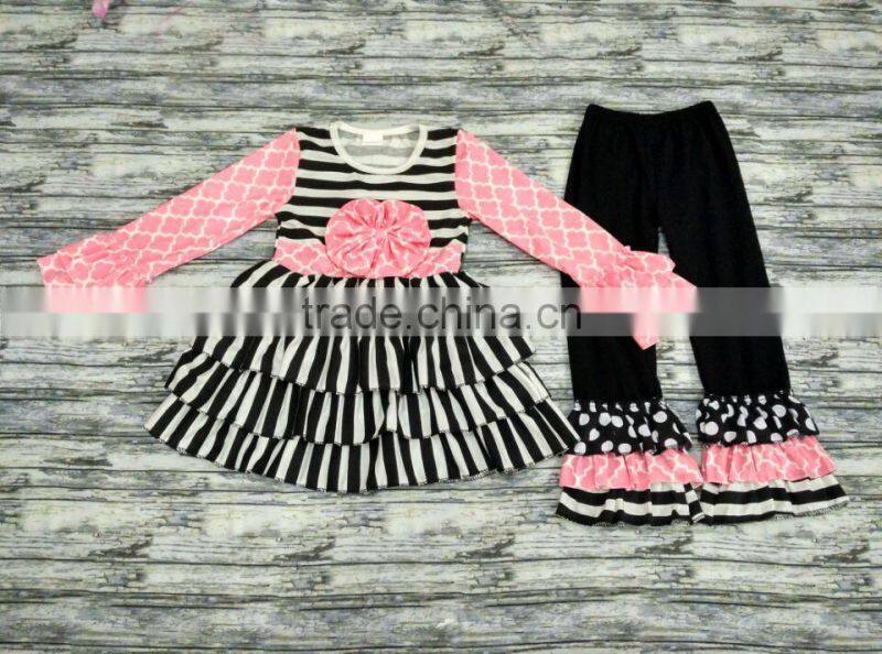 Wholesale children's boutique clothing fall ruffle outfits girls remake boutique outfits