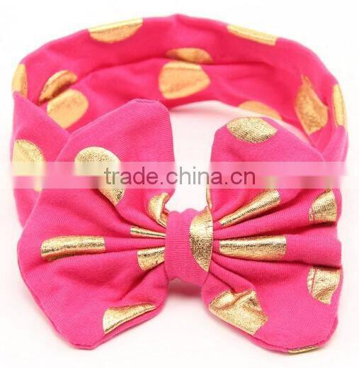 Gold dot printed kids headband, cotton fashion headband for kids
