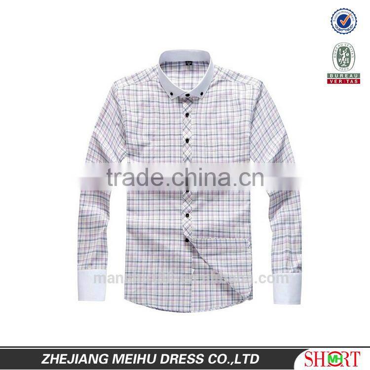 2017 hig quality non iron contrast color oxford men new model shirt