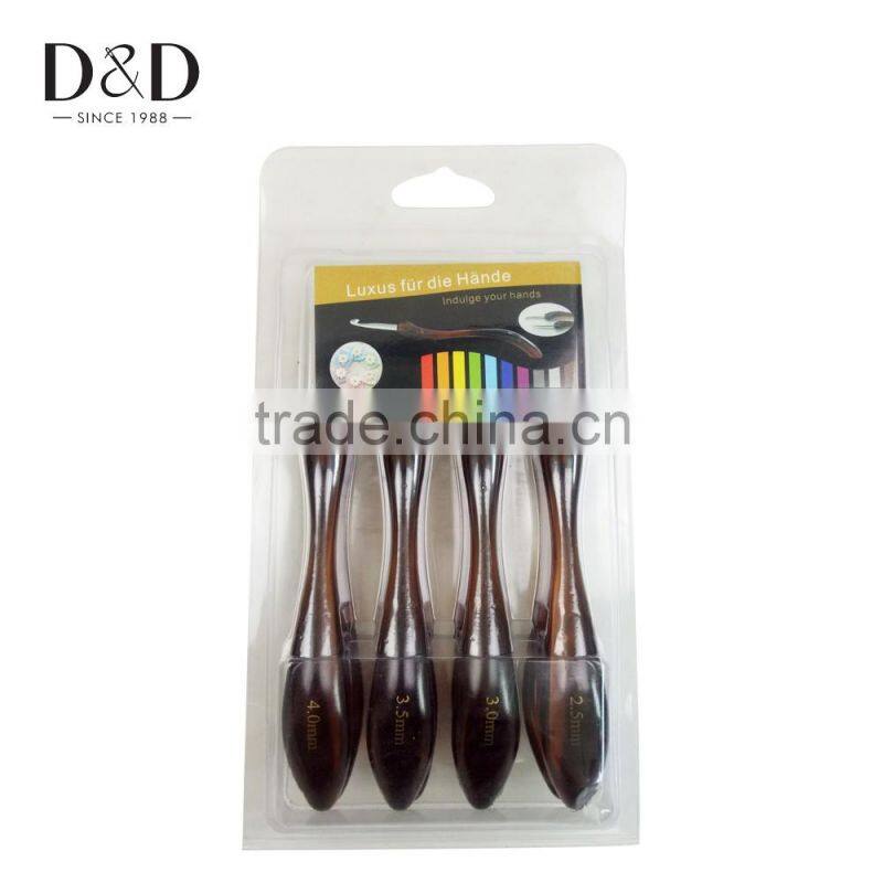 D&D Top Quality 8pcs/set Metal Crochet Hook Brown Knitting Needles Weaving Pins DIY Crafts for Sweater Gloves Needlework 8 Sizes