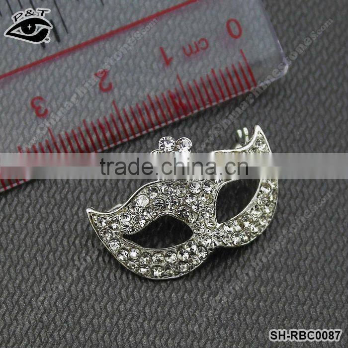 Shiny Rhinestone Foxmask desgin brooch For Garment Dress