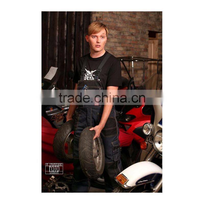 PESSO Canvas polyester cotton green workwear bibpants