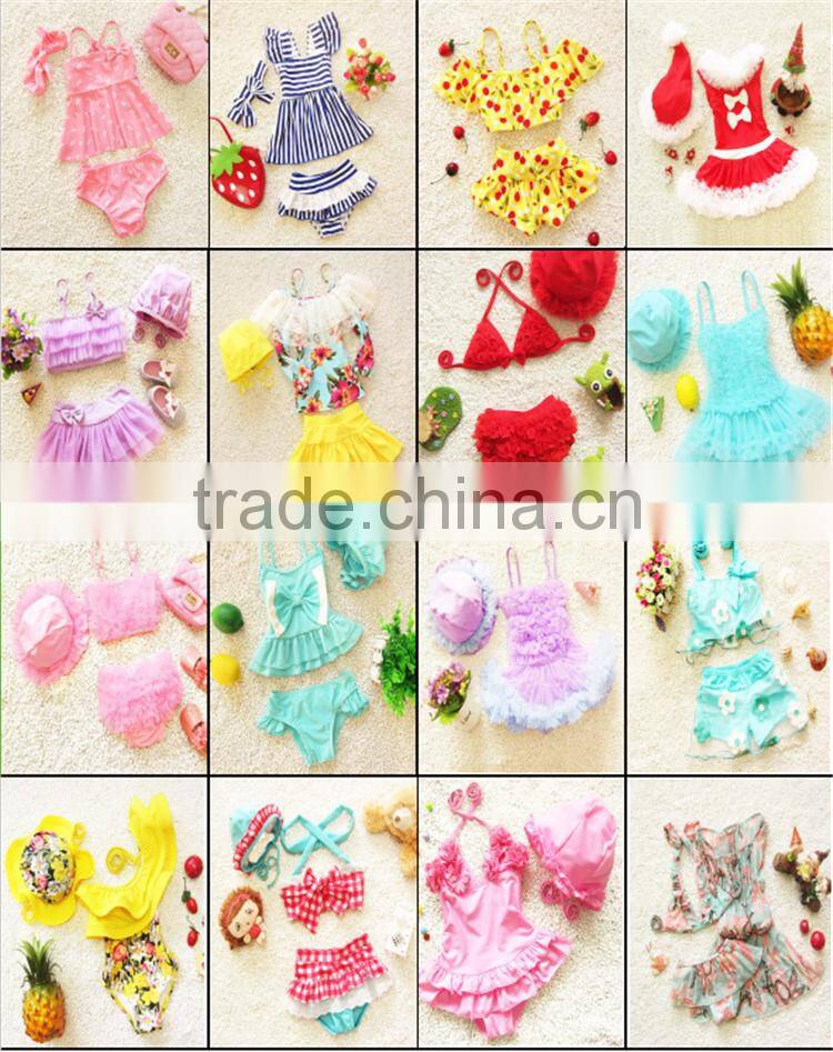 2017 Fashionable Cute Children Three Pieces Baby Girls Swimwear