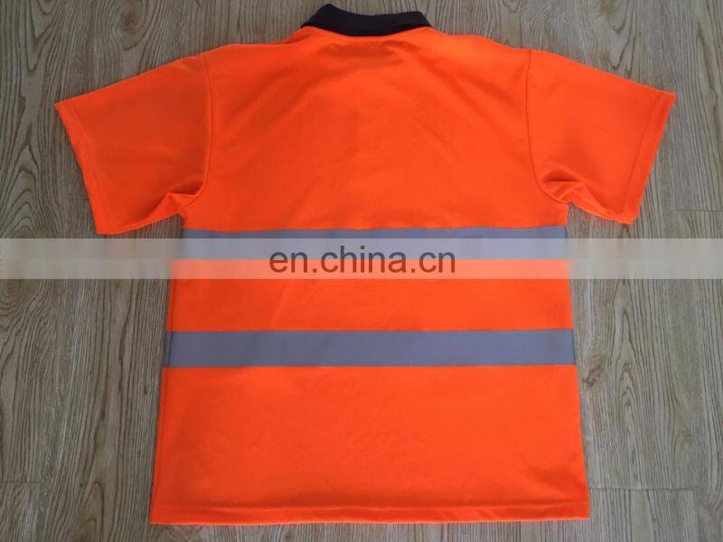 Eye bird fabric reflective breathable orange safety sports T-shirt