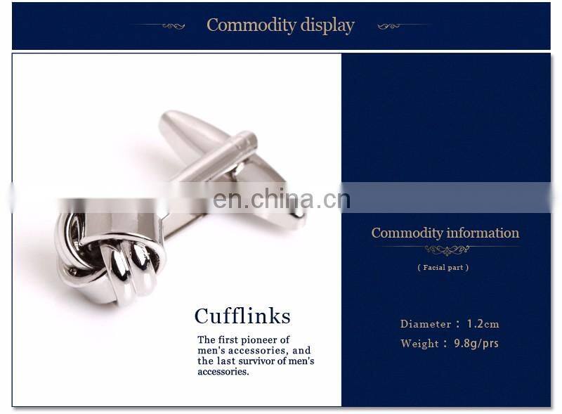 make high end polished metal knot button bulk cufflinks
