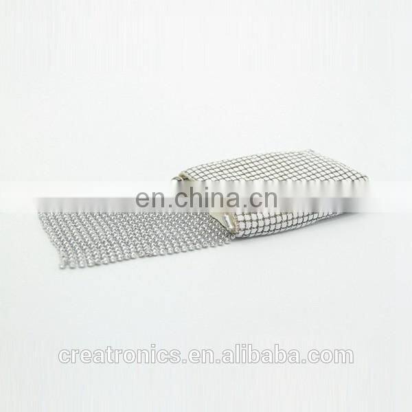 CR Low MOQ requirements aluminum diamond inlaid surface long chain hottest wholesale cell phone cases