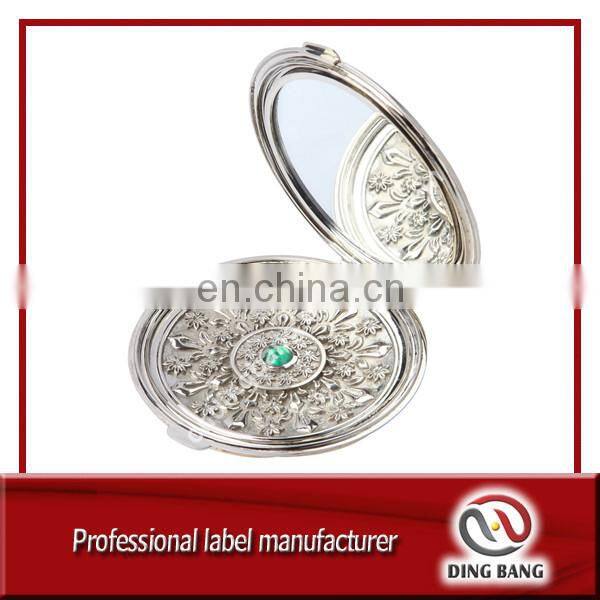 Hot Sale High Quality Custom Made Gold Color Hollow Type And Diamond Decoration Fashional Souvenir Metal Mirror