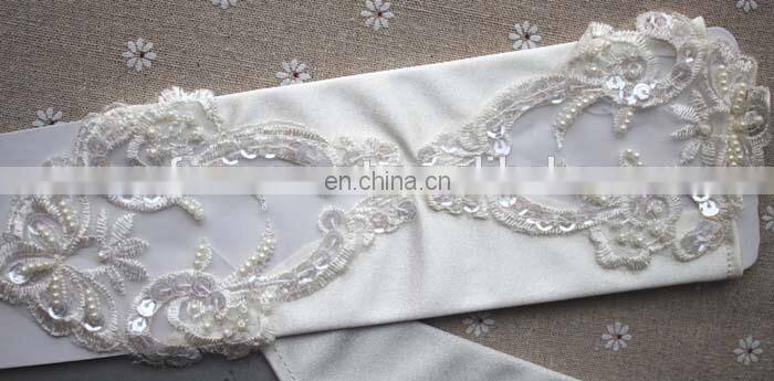 Purple& Red Pretty Appliqued& Sequined Fingerless Long Wedding Glove White pearl beaded satin fingerless wedding bridal gloves
