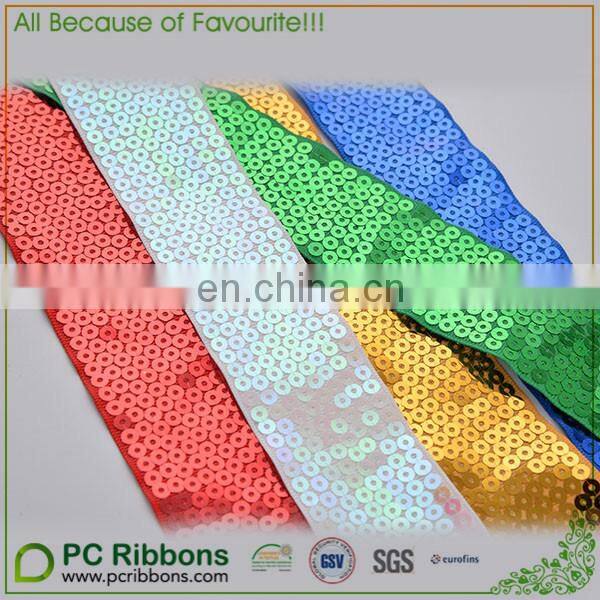 wholesale high quality Sequin ribbon sparkling grosgrain ribbon