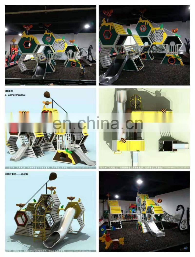 Honeycomb-shaped slide for new design outdoor playground