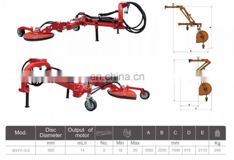 High quality tractor linkage 9GYY-0.6 flail mower for sale