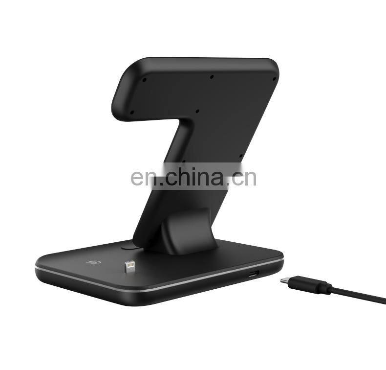 10W Fast Wireless Charger New 3 In 1 Wireless Charger for Smartphone smart Watch with CE,FCC,ROHS Certificate