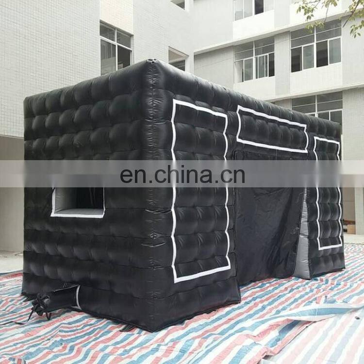Commercial Black Portable Inflatable Tube Kiosk Blow up Booth Inflatable Cube Party Tent