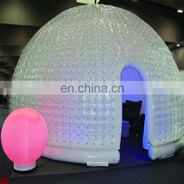 Factory price LED lights large marquee tent outdoor inflatable camping cube tent