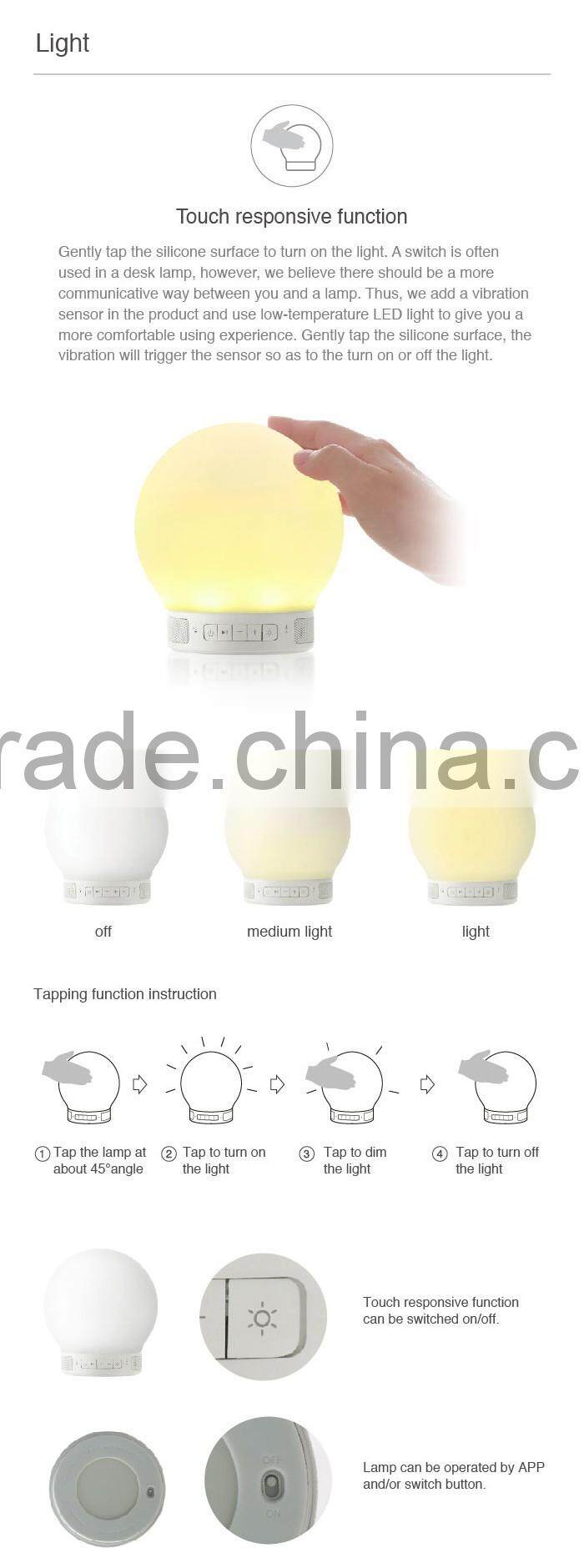 Popular Bluetooth Portable Led Light Mini Lamp Speaker