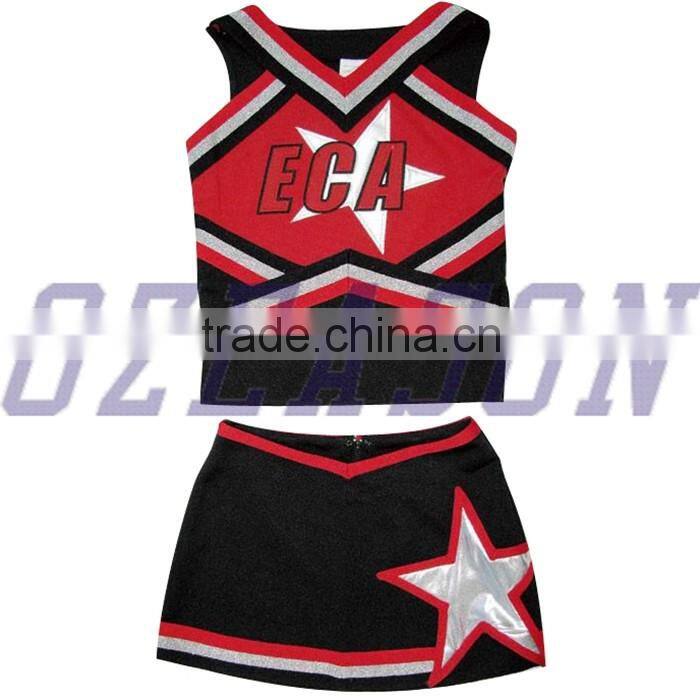 High Quality Cheer Leader One Piece Dance Costume Plus Size Sleeveless Cheerleading Uniform