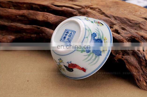 Antique Ceramic Porcelain Ming Dynasty Chenghua Doucai Chicken Bowl Vase Replica