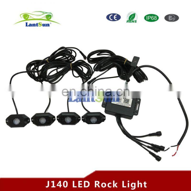 J140 LED rock light 4PCS RGB 4 pods for all car LANTSUN