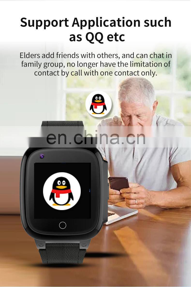 4G Video call elderly smart wristwatch, SOS anti-lost emergency alarm with heart rate remote monitor pedometer camera smartwatch
