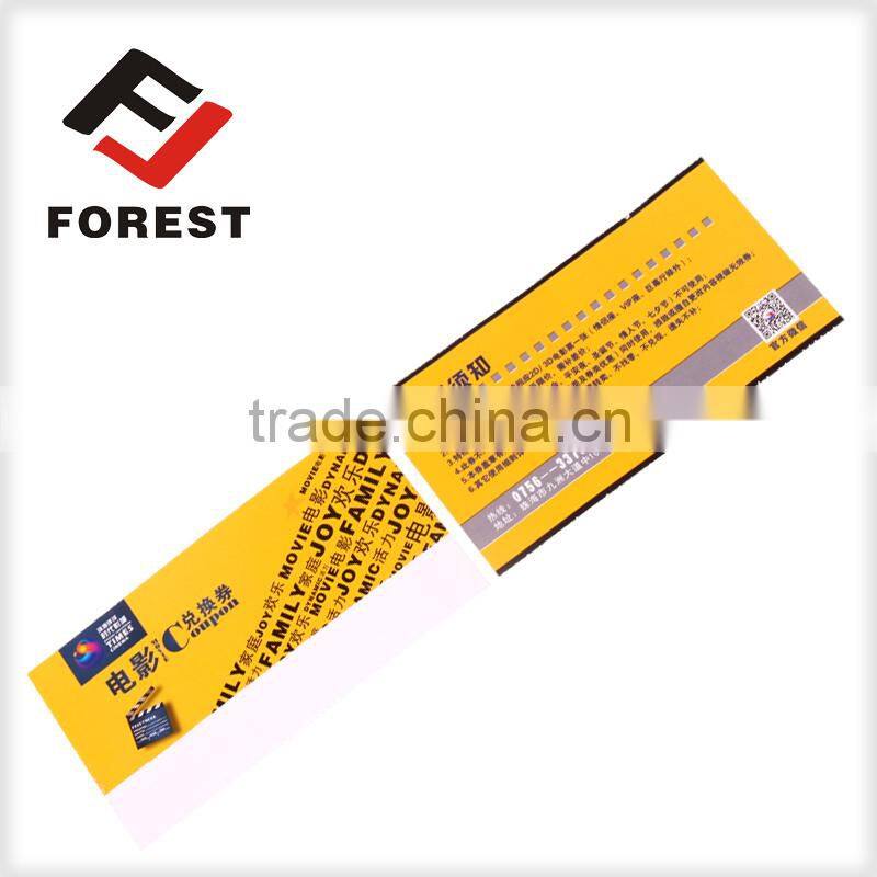 Cheapest, wholesale art paper enchance tickets, movie tickets printing, theater tickets