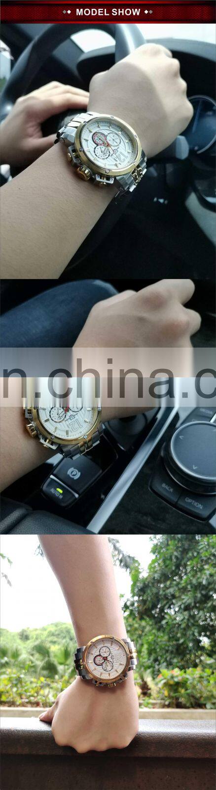 Wholesale Customized Silver Wristwatches Mens Luxury OEM / ODM Private Label Wrist Watch Mens