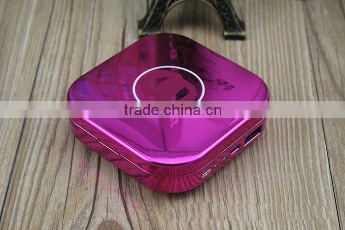 Mini fashion cosmetic mirror power bank 10400mAh phone charger