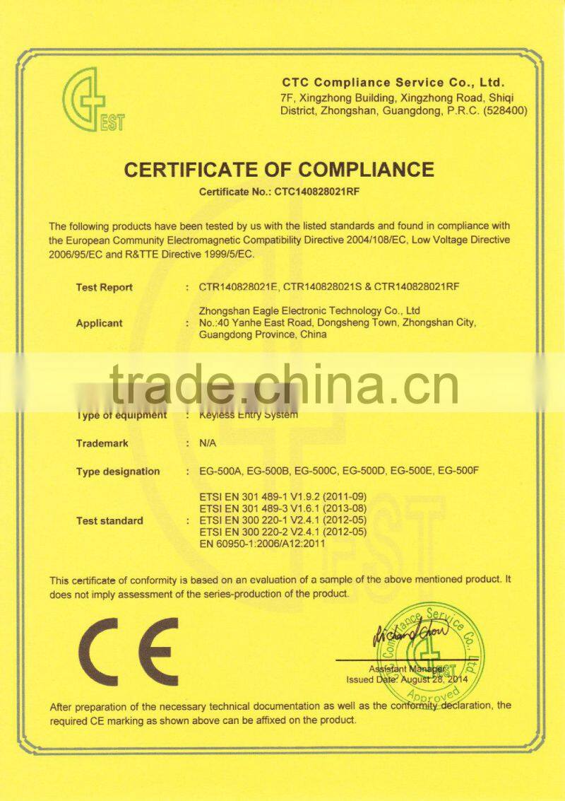 Promotional price with CE certificate car keyless entry system|auto smart keyless entry system