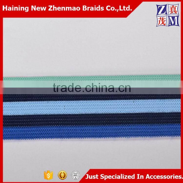 Wholesale color striped crochet polyester elastic band
