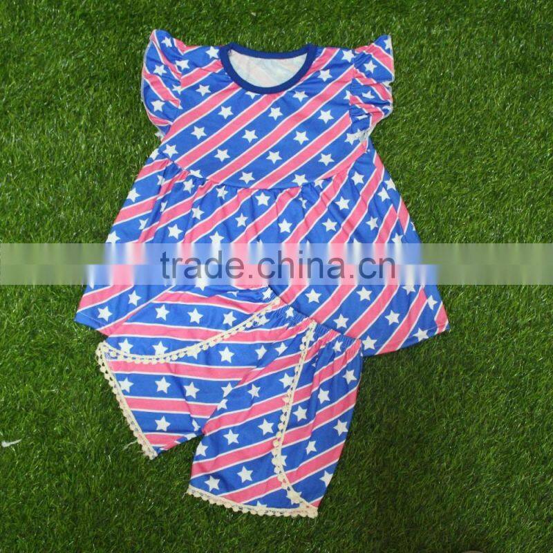 USA JULY 24th New Fashion Baby Girls Clothes Dots plus stripes bow children frocks designs