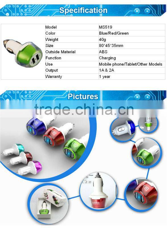 2 ucb outport car usb wholesale usb car charger adapter