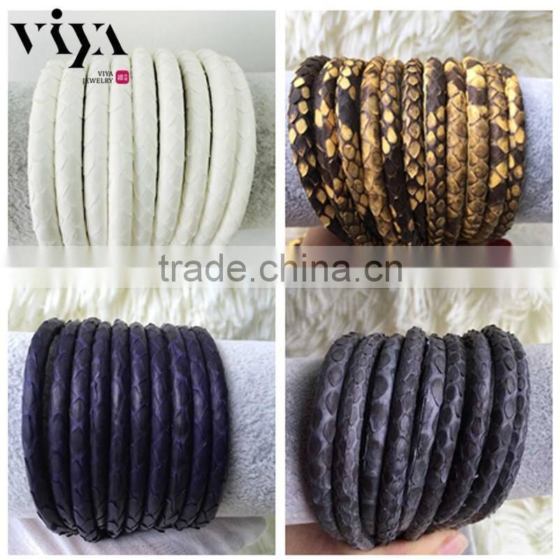 2016 Wholesale Luxury Leather Rope Genuine Python Snake Leather Cord 4mm5mm6mm European Standard
