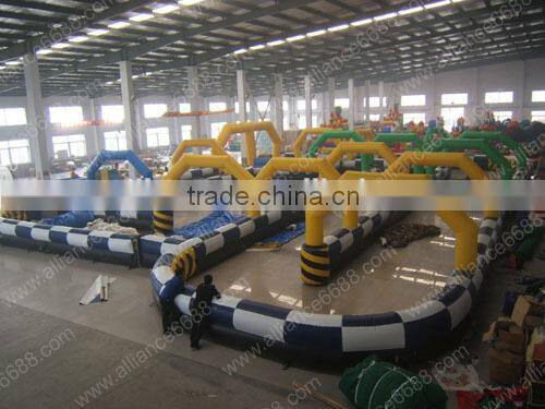 Popular sale ATV cars race track inflatable track