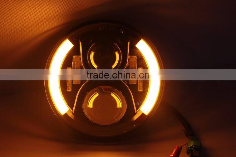 Multifunction off road 7" round led jeep headlight 80W for USA pickup trucks