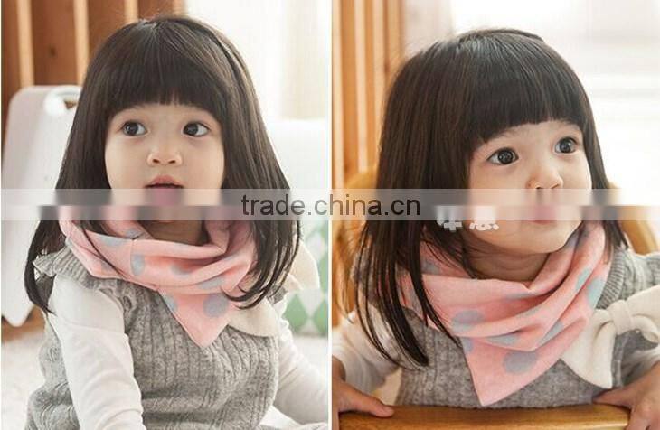 Fashion Cute Polka Dot Printed Kids Girls Cotton Knitted Circle Loop Infinity Scarf