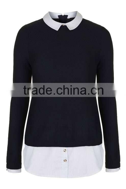 2016 Women Striped Hybrid Jumper HSS3035
