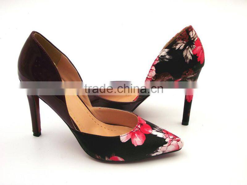 new fashion high heel empty sides flower party shoes
