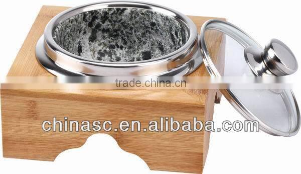 SANCONG anti-crack stone stew pot utensil with bamboo frame
