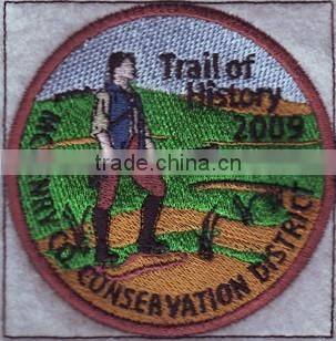 Wholesale round shape cartoon embroidery badge,custom embroidery patch for garment