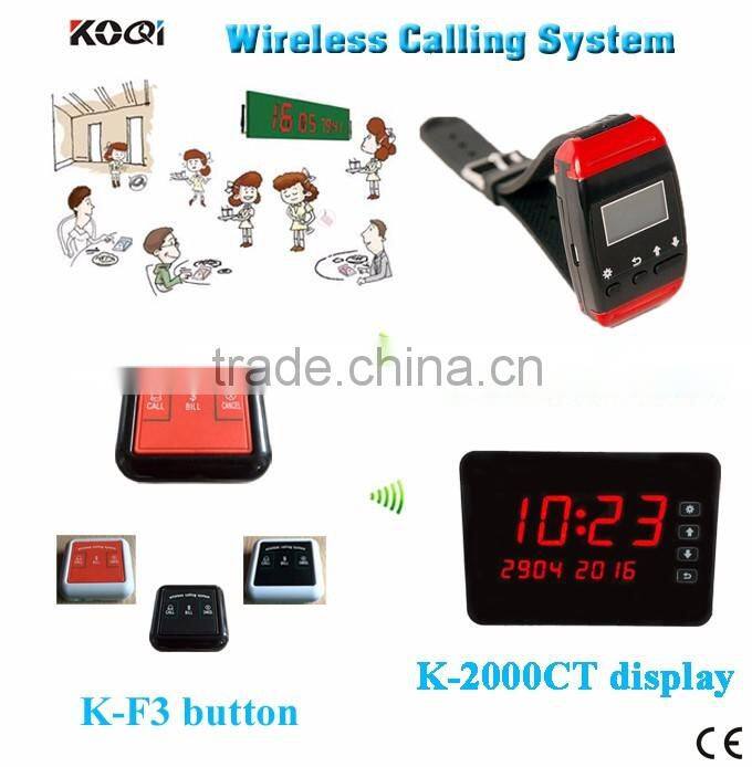 Wireless Guest Paging System -NEW Table Wireless Call Bell Made In China For Cafe/Coffee Paging CE Passed