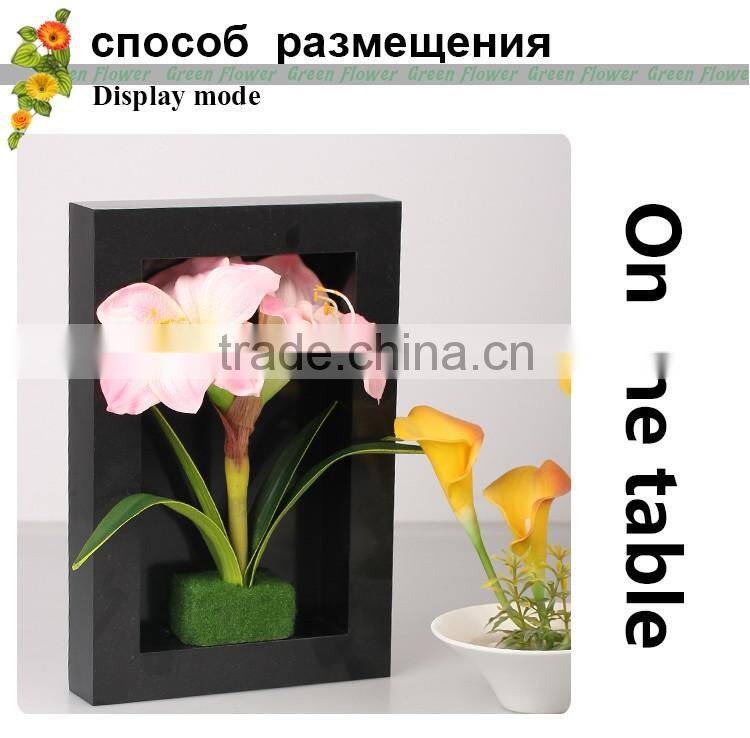 Greenflower 2016 Wholesale 3D Wall Amaryllis vit Picture Group artificial plants arts and crafts making factory Home decorations