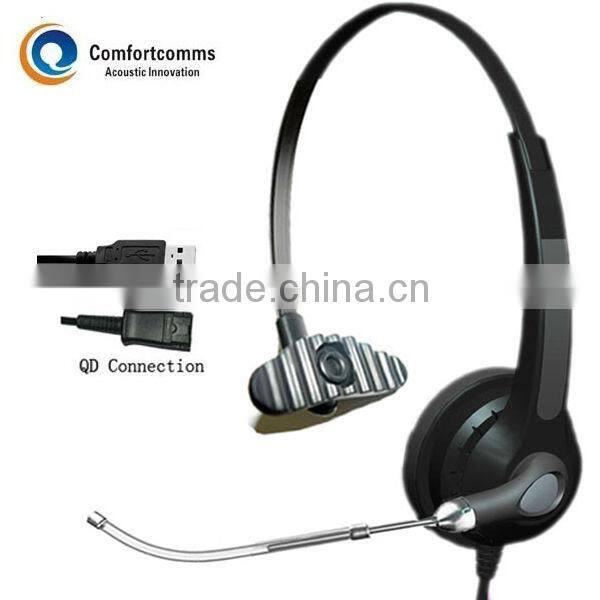 Noise-canceling call center USB headphone for office