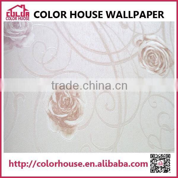 girl bedroom floral wallpaper interior decoration 3D design
