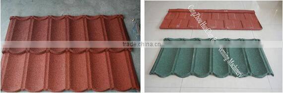 Color stone coated steel roof tile making machine