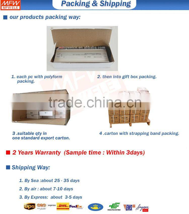 original Mingwei brand single output type 100 watt 220V 24v dc power supply with waterproof IP67 level ce rohs approval