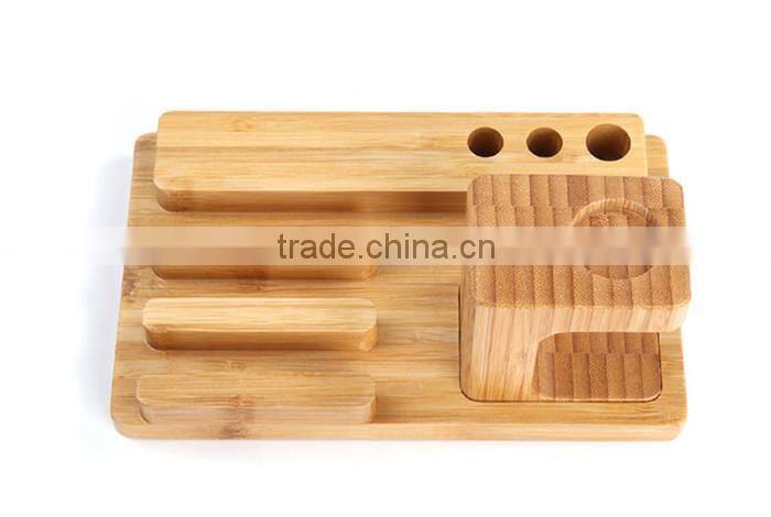 2 in 1 Charger Holder For Apple Watch Stand Bamboo Wood,For Dock