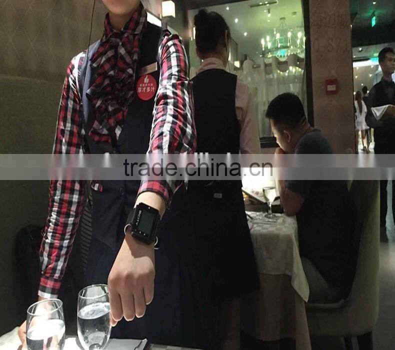 Five star Restaurant popular 300M signal watch pager and button wireless service bell system