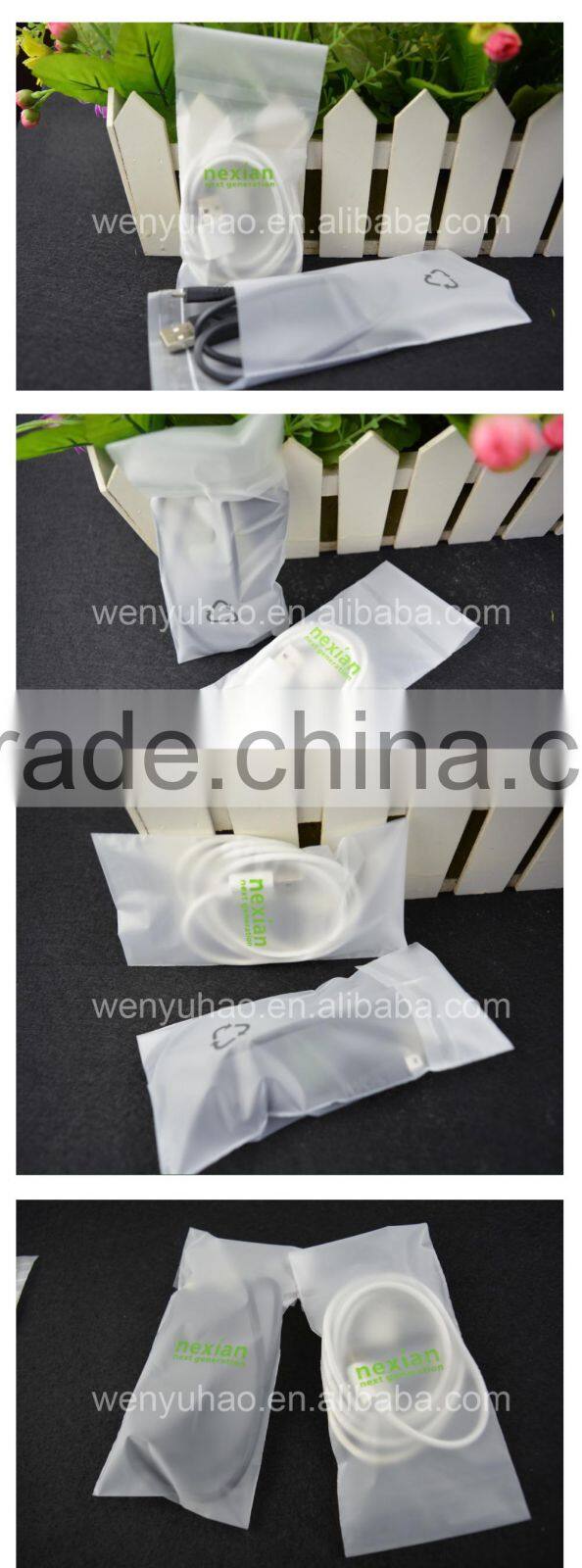 self-adhesive CPE USB packaging plastic frosted cpe bags factory wholesale