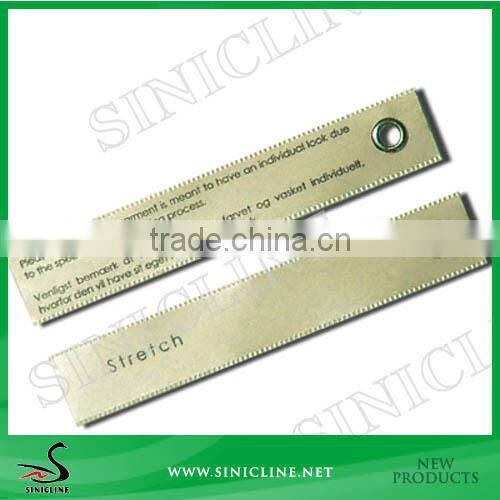 Sinicline Satin Warning Printed Label with Metal Eyelet for Garment