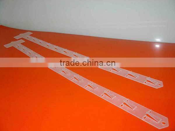 cream pp 24 hooks double clip strip,plastic clip strip,pp plastic clip strip