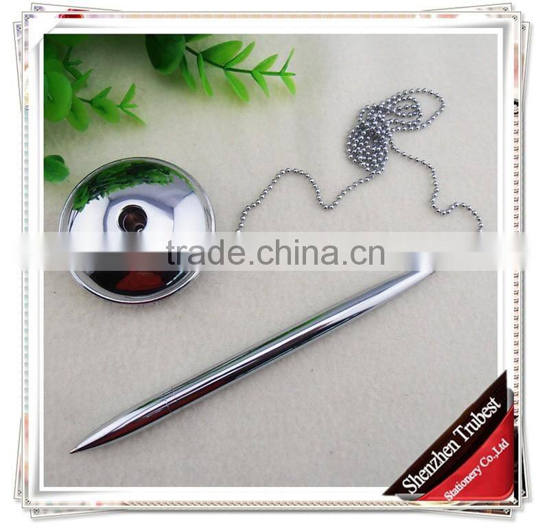 TT-13 fashionable desk pen with chain , bank pen with lovely pen stand